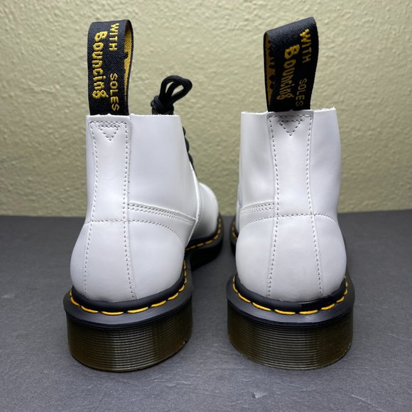 New Dr. Martens Church Men\'s Size 9 Lace Up White Leather Monkey Boots 26741100 main image 6